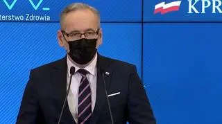 Minister zdrowia Adam Niedzielski na konferencji prasowej 11 marca 2021
