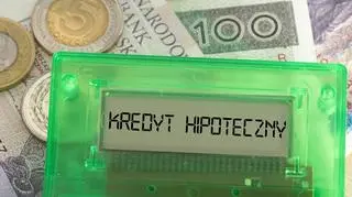 Złotówki, Kalkulator z napisem: kredyt hipoteczny 