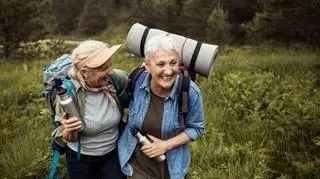 wycieczka, seniorzy, góry