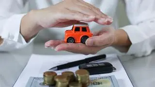 Miniaturka auta w dłoniach 