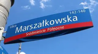 Tabliczka z nazwą ulicy. Marszałkowska, Warszawa