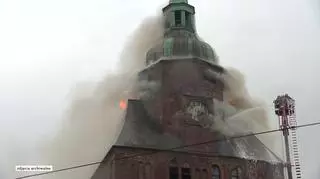 Płonąca katedra w Gorzowie Wielkopolskim 