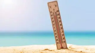 Wysoka temperatura na termometrze zewnętrznym. 
