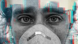 człowiek z maseczce covid