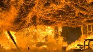 Pożar w budynku w Inowrocławiu