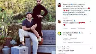 Borys Szyc i Justyna Nagłowska pozują do zdjęcia na Instagramie 