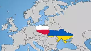 mapa Polski i Ukrainy, Euro 2012