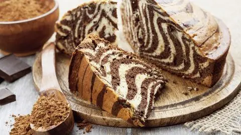 Ciasto zebra - wilgotne, z kremem. Na dużą blachę | Dzień Dobry TVN
