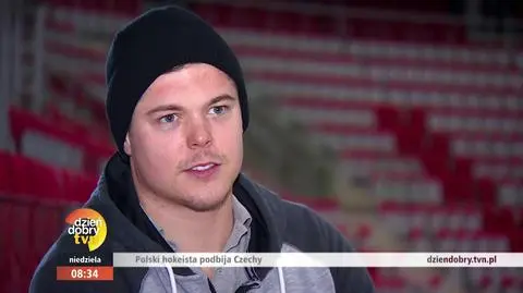 Aron Chmielewski. Polski hokeista podbija Czechy 