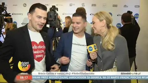 Bracia Collins o swojej akcji #NobeldlaOwsiaka