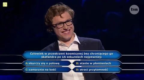 Milionerzy. Padło pytanie za ćwierć miliona złotych.