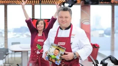 Agata Kulesza i Robert Sowa w kuchni