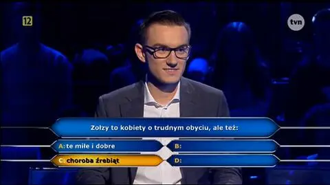 Milionerzy: Zołzy to kobiety o trudnym obyciu, ale też... O milion gra student medycyny z Warszawy