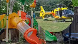 Podduszenie na placu zabaw. 4-latka zabrał śmigłowiec ratowniczy