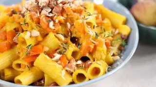 Rigatoni z sosem ragù z dyni i gorgonzoli