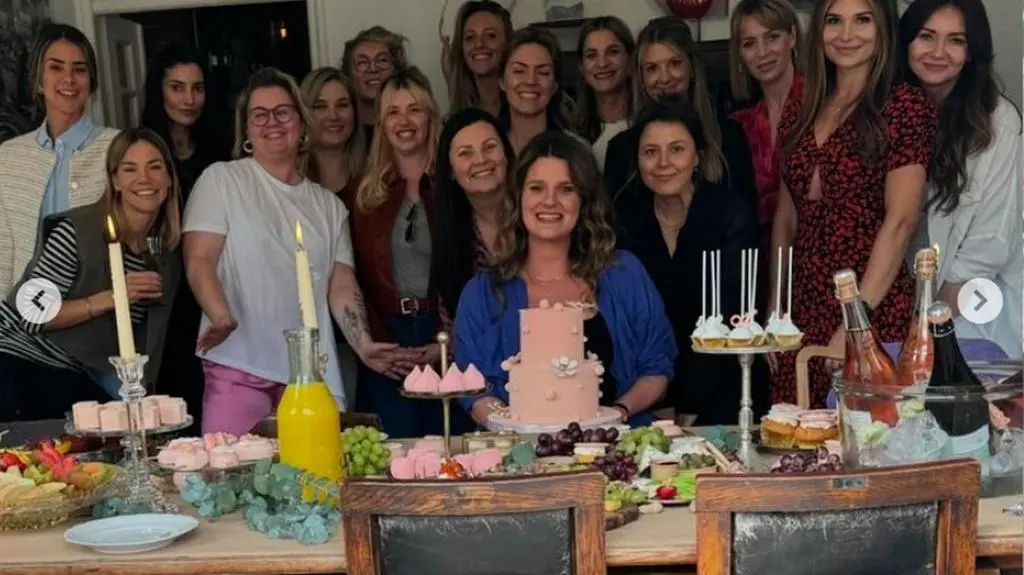 Zofia Zborowska i goście zaproszeni na baby shower 
