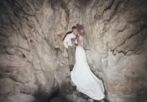 Ich sesja ślubna odbyła się 65 m pod ziemią. "Temperatura wynosiła 0,1 st. C" 