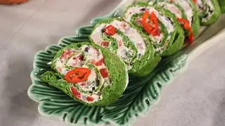 Roladki cukiniowo-szpinakowe z szynką