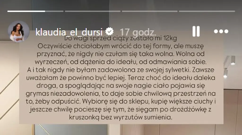 InstaStory Klaudii El Dursi