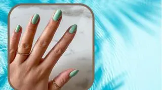 włoski manicure, błękitna woda