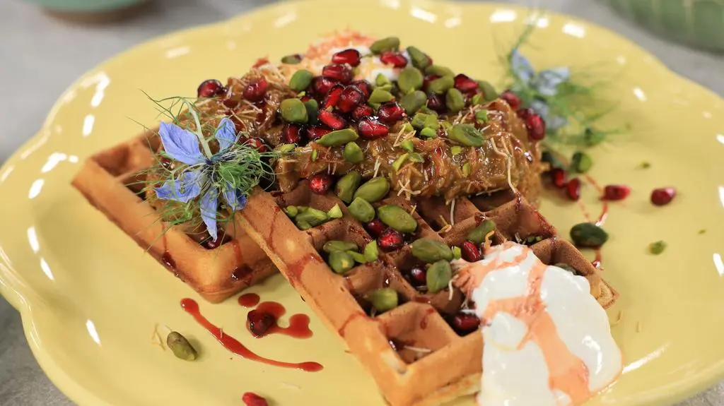 Dubajskie gofry z pistacjami