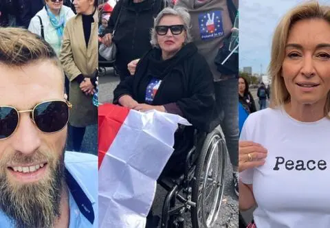Gwiazdy na marszu Miliona Serc. Krystyna Janda na wózku inwalidzkim 