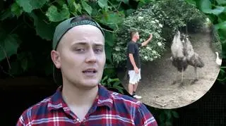 "Beatka, uspokój się". Niezwykła historia przyjaźni 22-latka z ptakiem emu