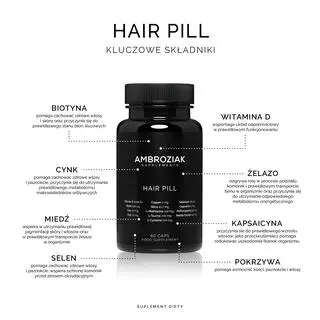 Hair Pill, Ambroziak Supplements, 60 kapsułek