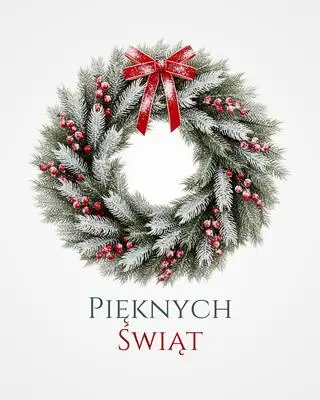 Pobierz kartkę świąteczną z wieńcem