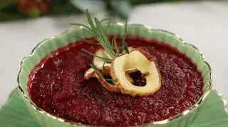 Świąteczny krem z pieczonego buraka z jabłkiem i tymiankiem (gotowanie pod ciśnieniem)