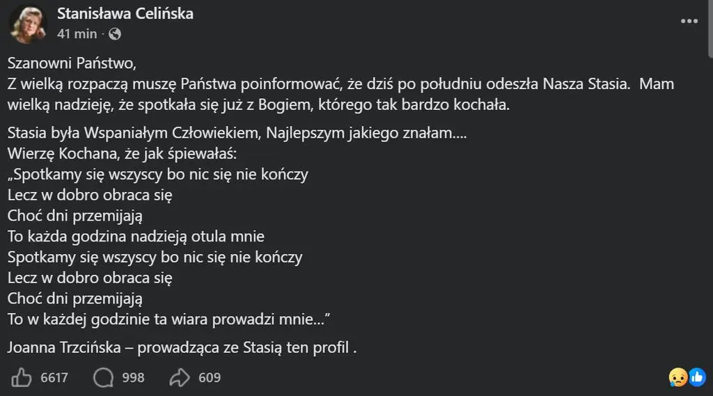 Stanisława Celińska nie żyje