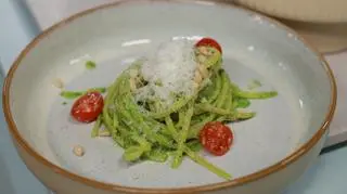 Makaron z Pesto alla genovese z pomidorkami