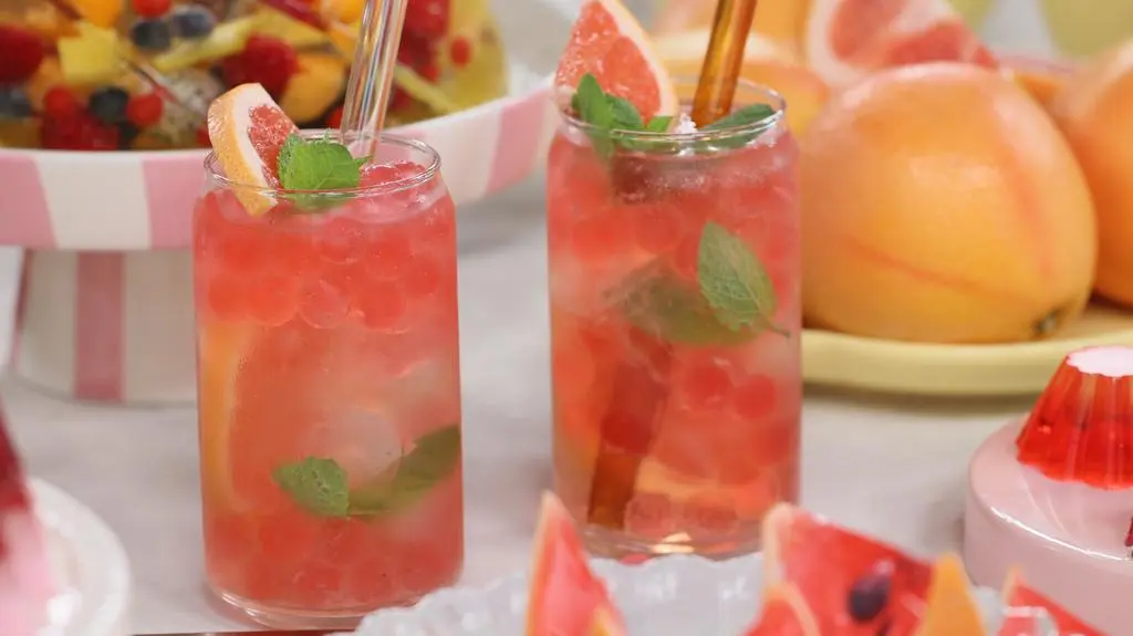 Pink Grapefruit Iced Jelly Tea