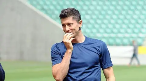 Robert Lewandowski na treningu