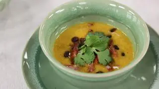 Azjatycki krem z białej fasoli z paskami kiełbasiaka JBB Bałdyga