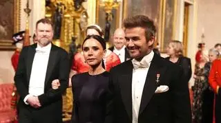 David Beckham na przyjęciu w Pałacu Buckingham. "Mam nadzieję, że zostanie pasowany na rycerza"