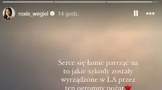 Screen z InstaStories Roksany Węgiel