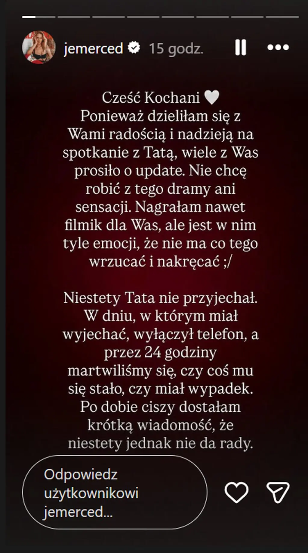 Trudne chwile u Jessici Mercedes