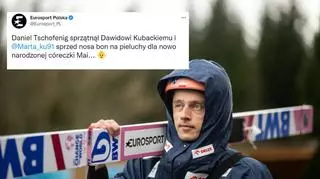Austriacki skoczek "sprzątnął Dawidowi Kubackiemu bon na pieluchy". Co na to żona polskiego sportowca?