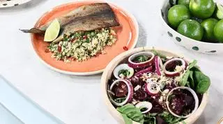 Pstrąg z kaszą bulgur