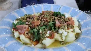 Sałatka z melonem i karmelizowana szynką