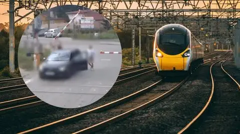 Pabianice. Zatrzymała auto na torach