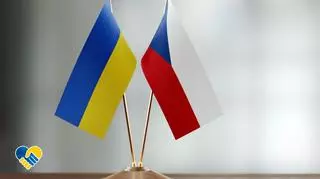 Flaga Ukrainy i Czech