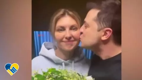 Prezydent Ukrainy z żoną 