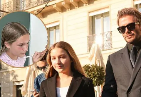 David Beckham w makijażu wykonanym przez córkę