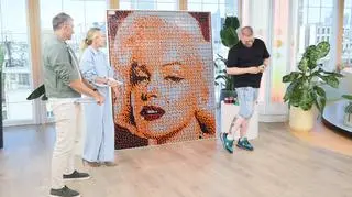 Radosław "DżoDżo" Drozdowicz ułożył portret Marilyn Monroe z ponad 1000 kostek Rubika