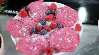 Ciasteczka malinowe z białą czekoladą