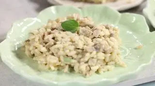 Kremowe risotto z pieczarkami i serem z nerkowców