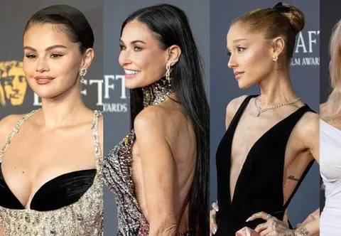 BAFTA 2025. "Ślubna" stylizacja Pameli Anderson, błysk u Seleny Gomez, prześwitująca suknia Camili Cabello, Vera Wang odsłoniła ciało