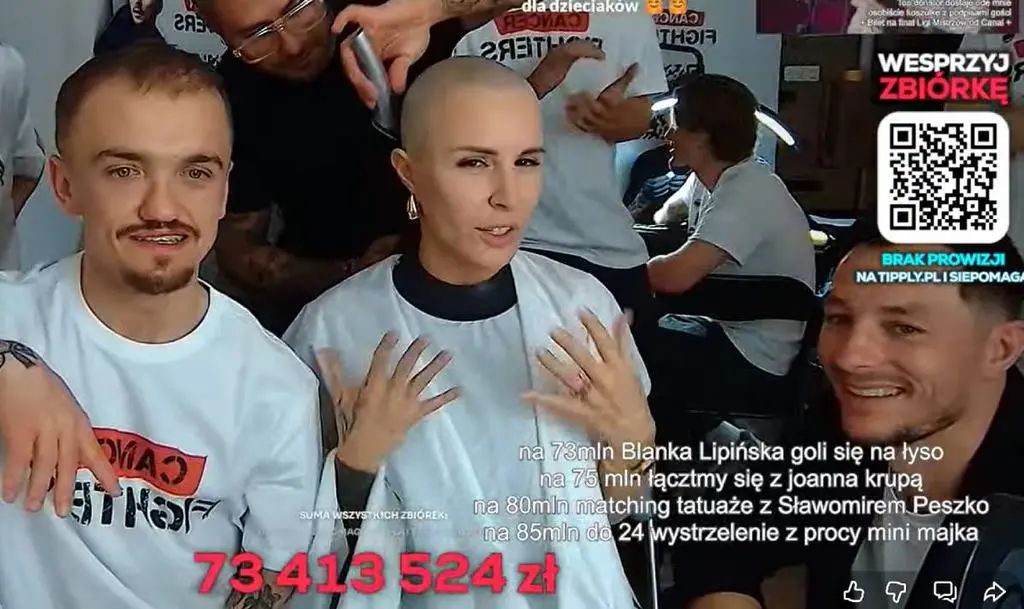 Blanka Lipińska ogoliła się na łyso na streamie